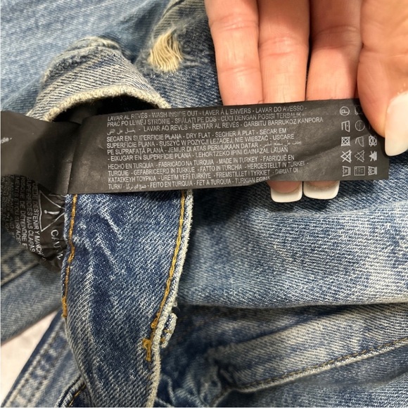 ZARA "The New Daddy" Jeans Wide Straight Leg High Waisted
Ripped Frayed Sz 2 16 - Picture 7 of 11